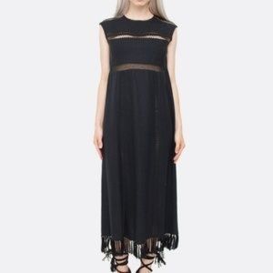 Doen black silk Quintana maxi dress